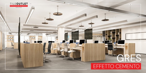 Gres effetto cemento per ambienti di lavoro